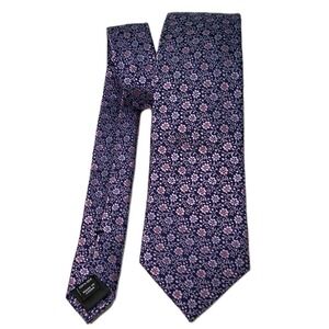 Jaeger Silk Necktie Purple Mens Tie Floral Classic Luxury Fashion NEW